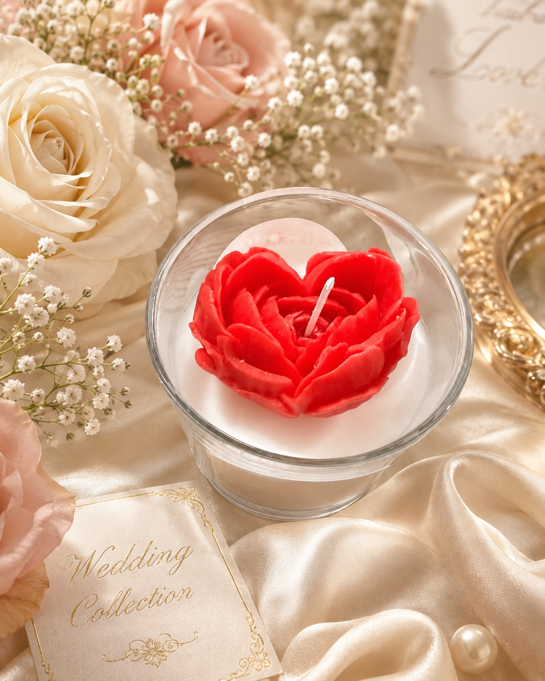 Personalized Wedding Intention Candle | Custom Floral Candle for Couples