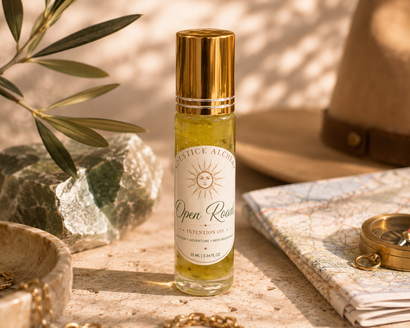 Open Roads | Crystal Infused Botanical Rollerball