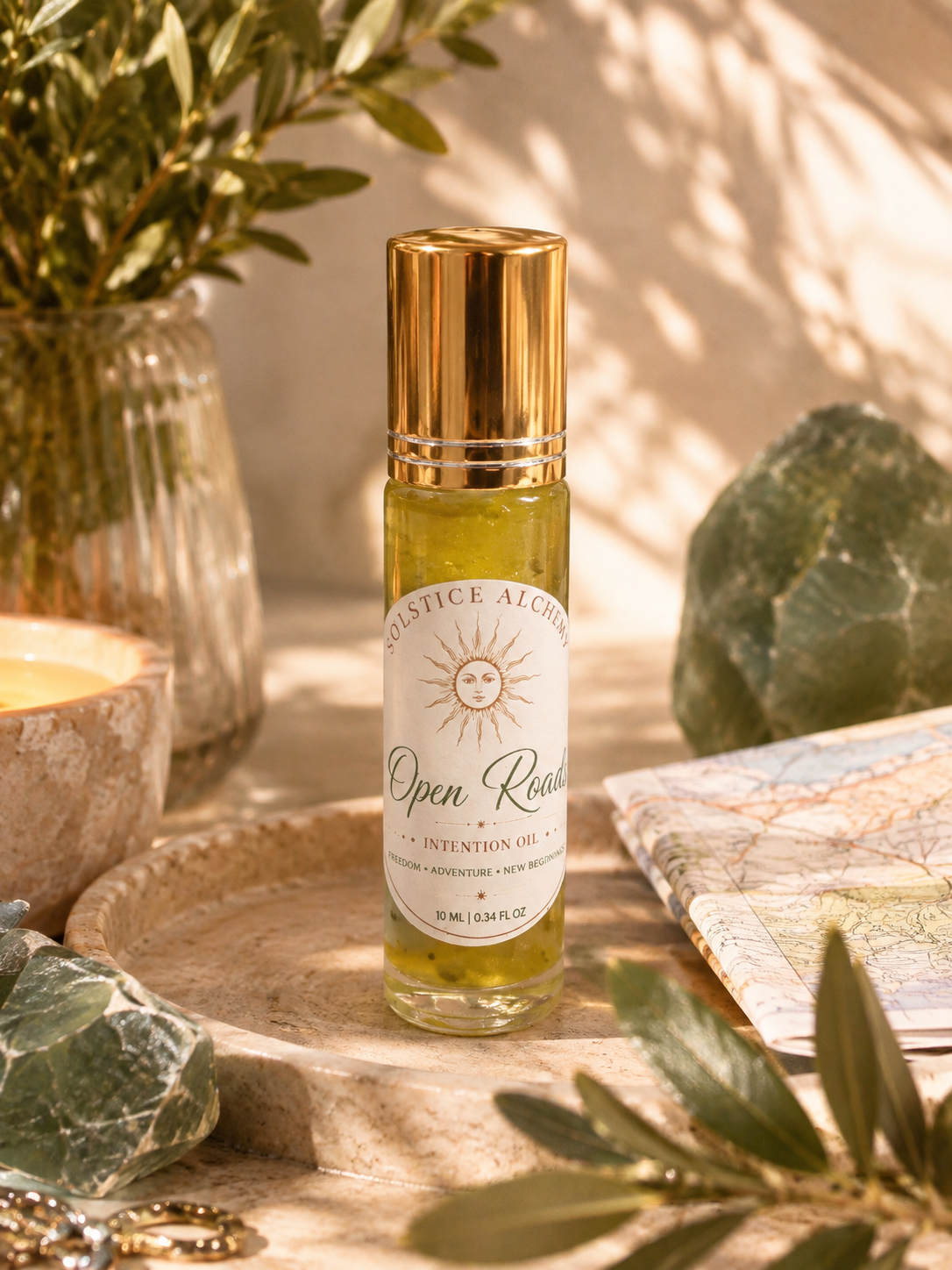 Open Roads | Crystal Infused Botanical Rollerball